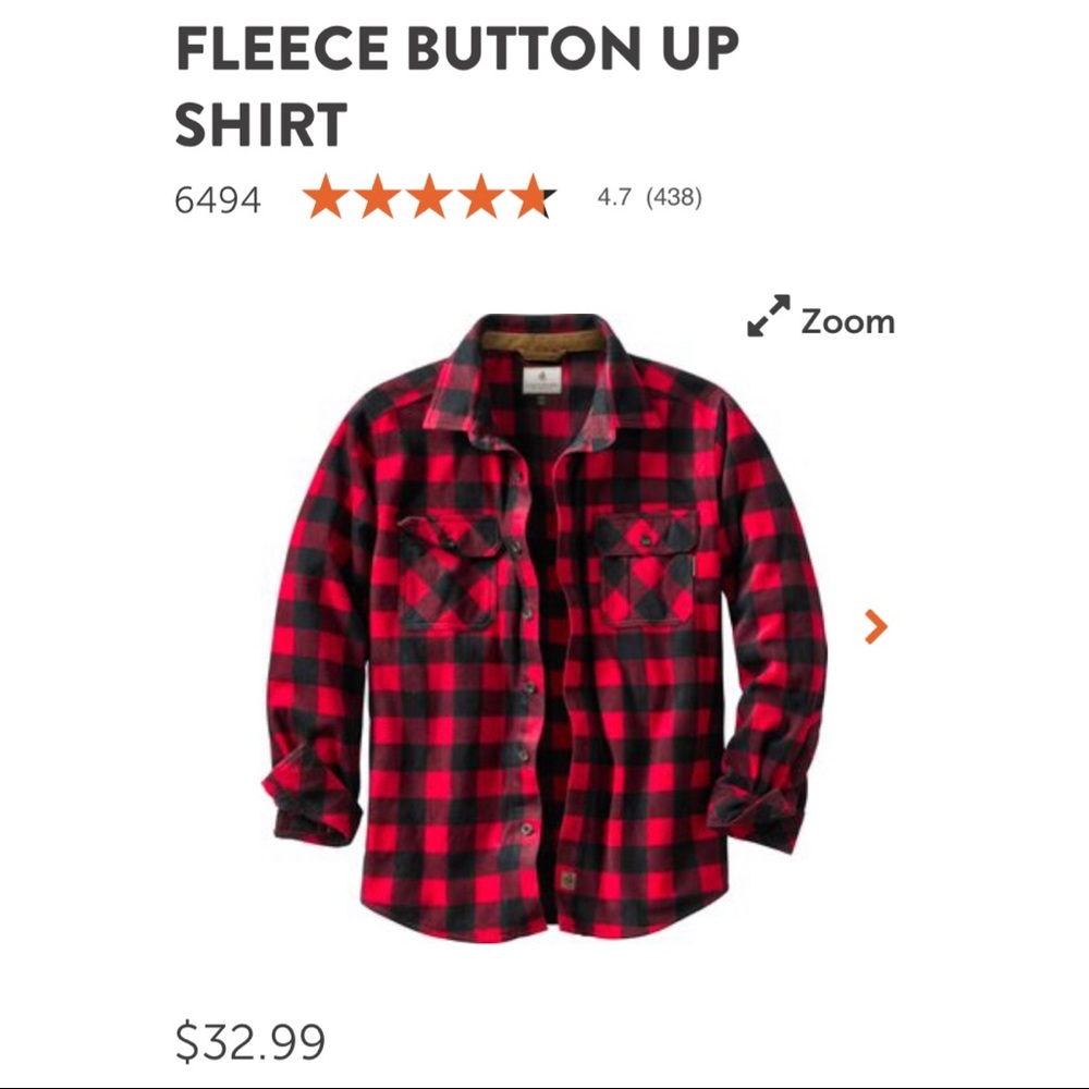Legendary Whitetails Red Flannel Shirt Button Up L